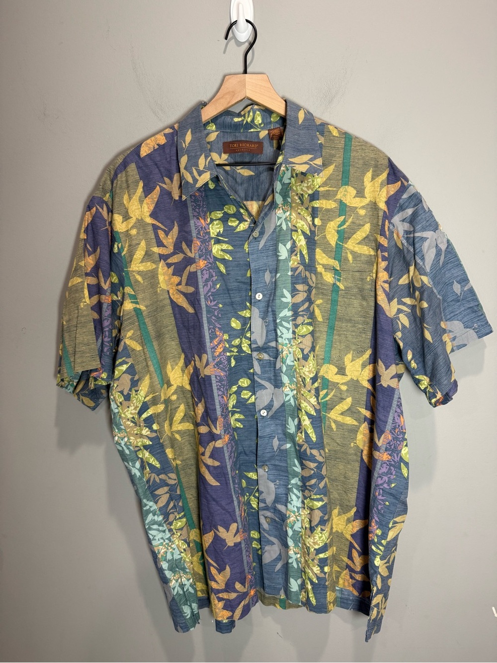 Tori Richard Honolulu 2XLT Tropical Floral Button Up Shirt Hawaiian Cotton